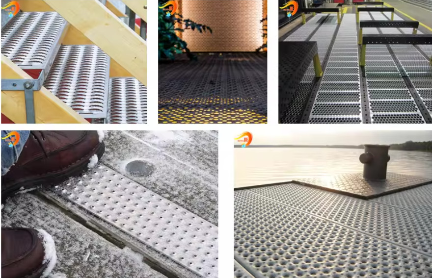 Customizable Slip Resistant Steel Plate Silver Channel Height 20-80mm Anti Slip Degree