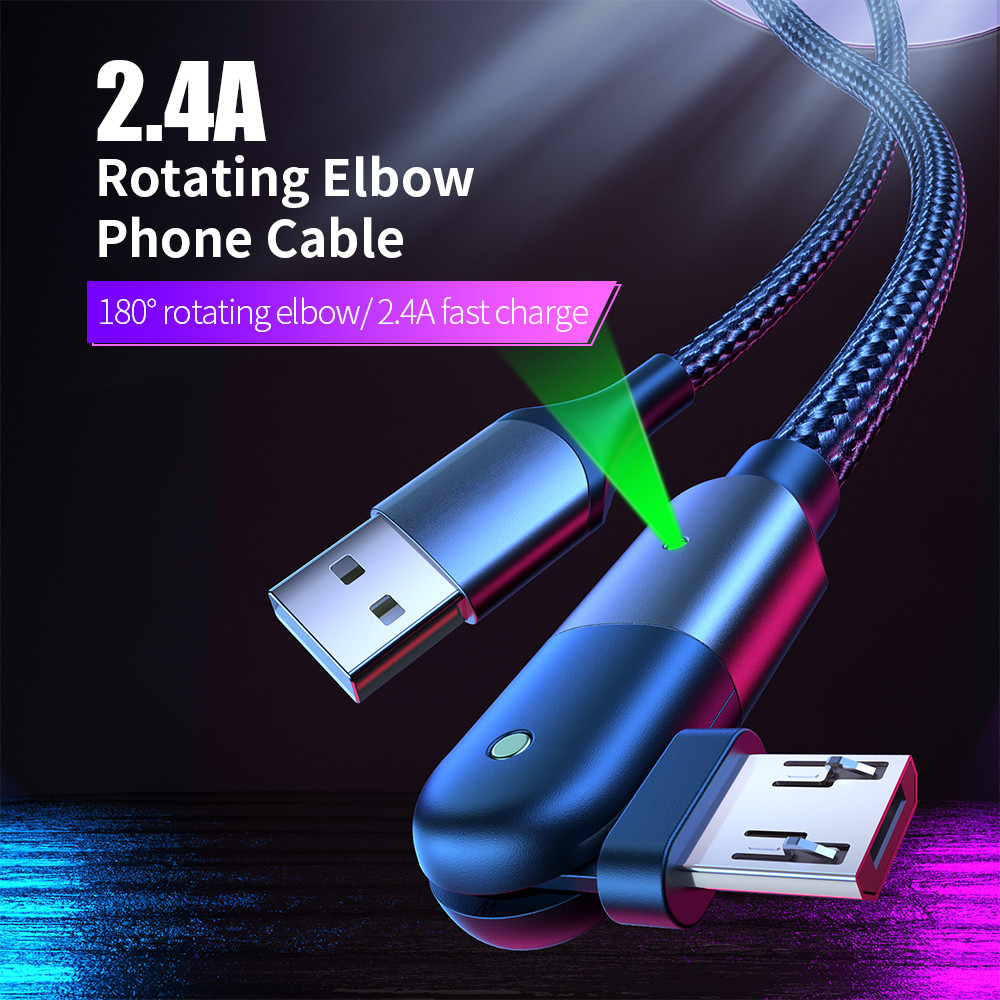 Rotating Elbow Phone Fast Charging Charger Tinned Copper QC3.0