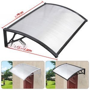 DIY Outdoor Window Awning Canopy with Polycarbonate Clear Sheet Self-Clean Sun Shield