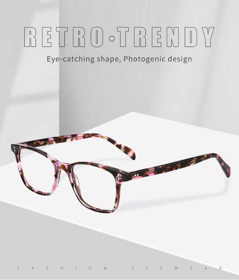 Custom Logo Acetate Frame Optical Glasses 4 Colors Available
