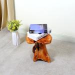 Apartment Retro Style Irregular Shape Pine Solid Wood Stool