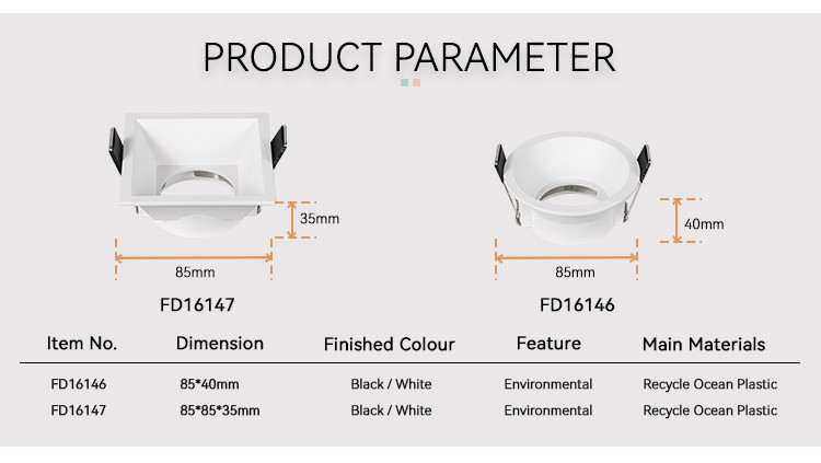 Ocean Low Profile Can Light Housing IP44 Mr16 Recessed Lighting Housing