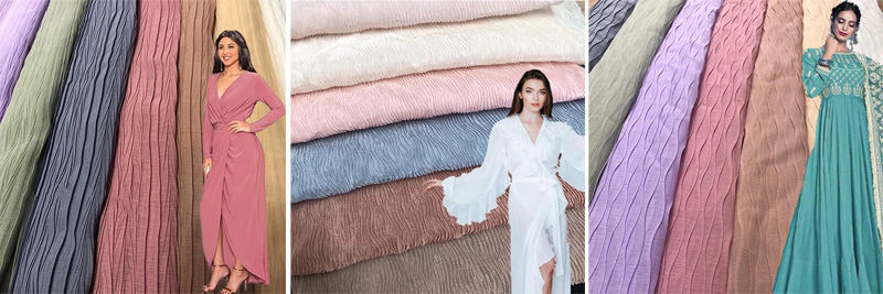 Sustainable 150cm Stretch Chiffon Crepe Woven Fabric Poly Crepe Dress Material