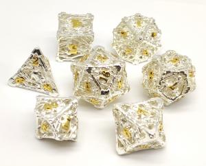 China Portable Hand Poured Tiny Dice Set , Gold Plated Metal Mini Dice wholesale
