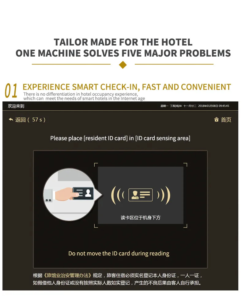 Hotel Check In Passport Scanner Kiosk Android Self Service Check In And Check Out Terminal Self Service Terminal