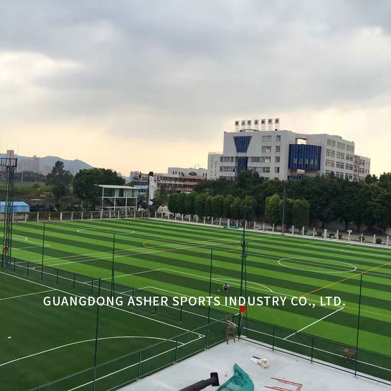 All Weather Resistant Artificial Football Pitches Stem Shape Grass Turf Type