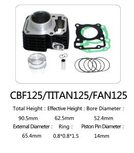 China Good wear resisitance motorcycle cylinder kit for CBF125，parts of engine wholesale