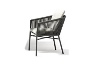 China Aluminum Garden Round Rattan Rope Stacking Chair Outdoor wholesale