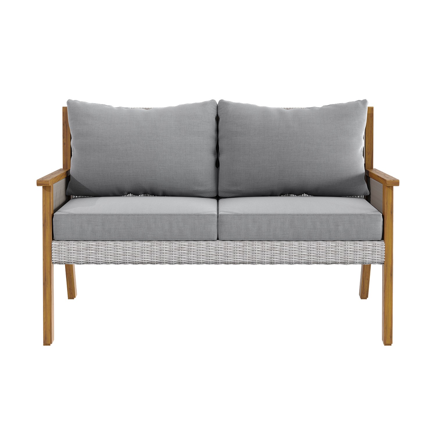 Y Mail Packing Rattan Weave Outdoor Sofa Set with Solid Wooden Frame and PE Wicker