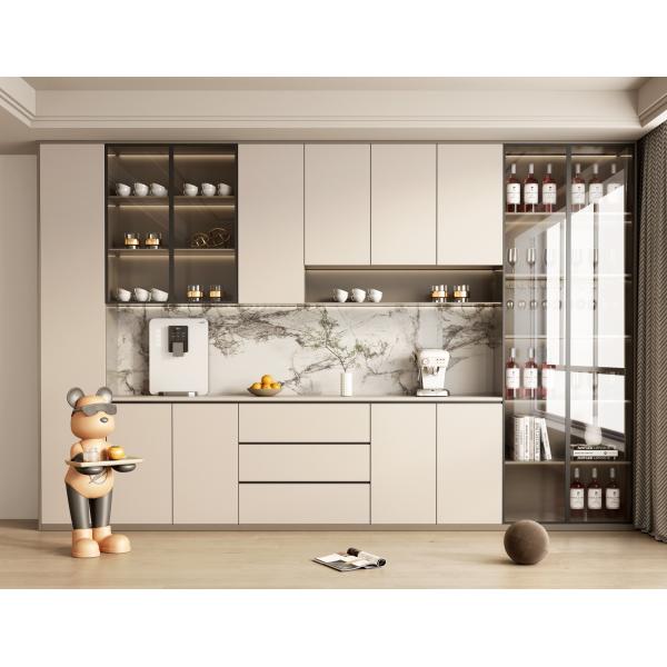 Hotel kitchen cabinet installation example