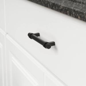 China 6.63-inch Stainless Steel Straight Bar Cabinet Handle 5-inch Hole Center Flat Black wholesale