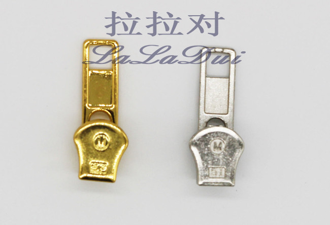 Small Zipper Slider Replacement Parts , Backpack Leather Double Sided Zipper Slider