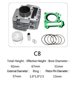 China Origin Yamaha Motorcycle Cylinder Kit C8 For Yamaha Curved Girder Vehicle wholesale
