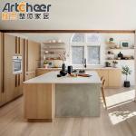 Contemporary High Gloss Kitchen Units Cabinets American Walnut Wood Veneer