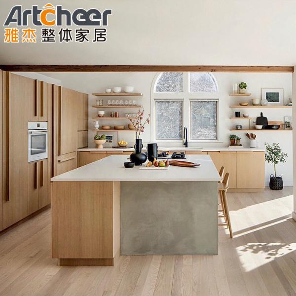 Contemporary High Gloss Kitchen Units Cabinets American Walnut Wood Veneer