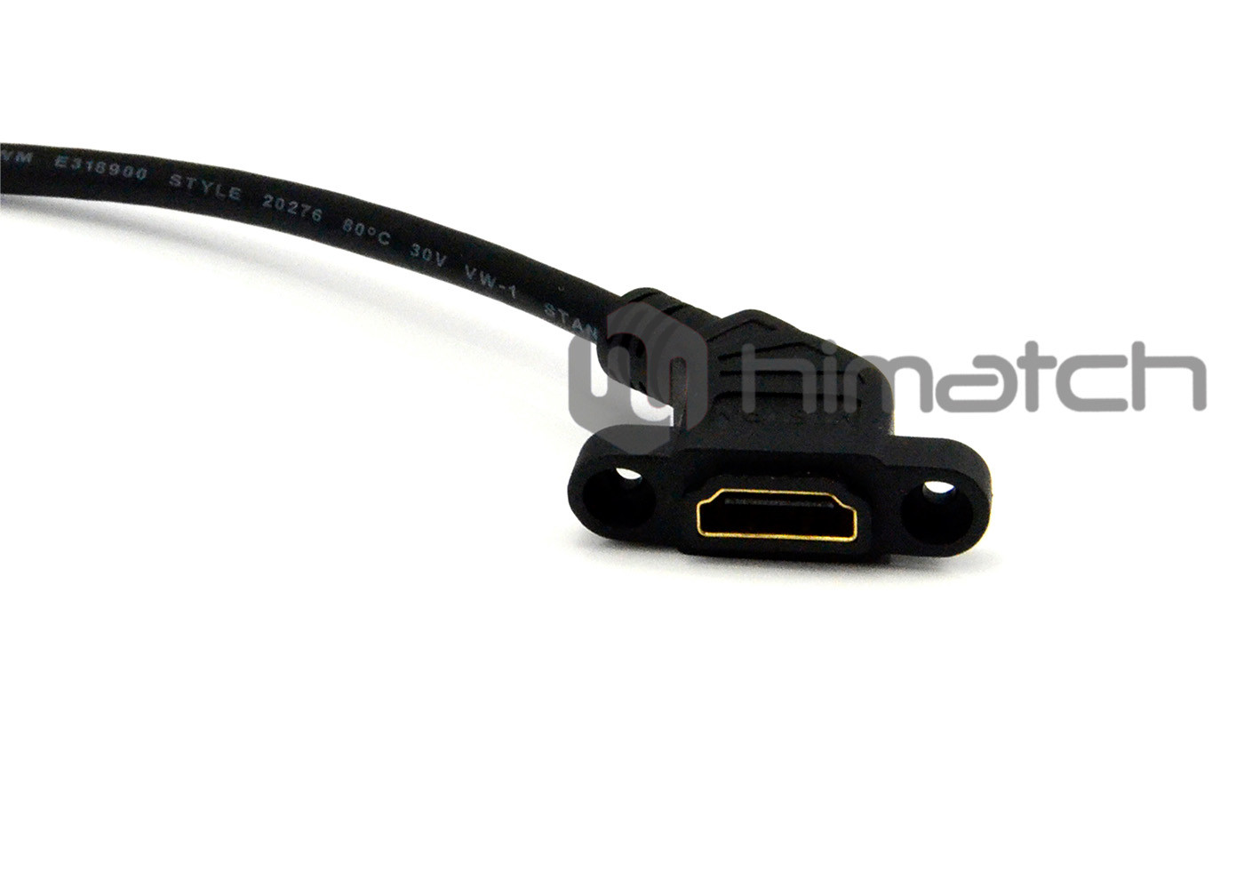 FHD 1080P Industrial HDMI Cable Male To Female Black Color With Panel Mount