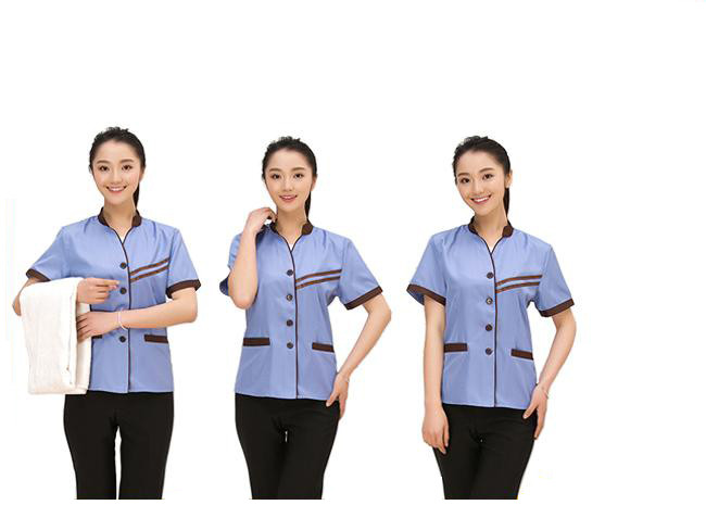 Delicate Handwork Hotel Staff Uniforms Various Colors Slim Fit V - Neck Style