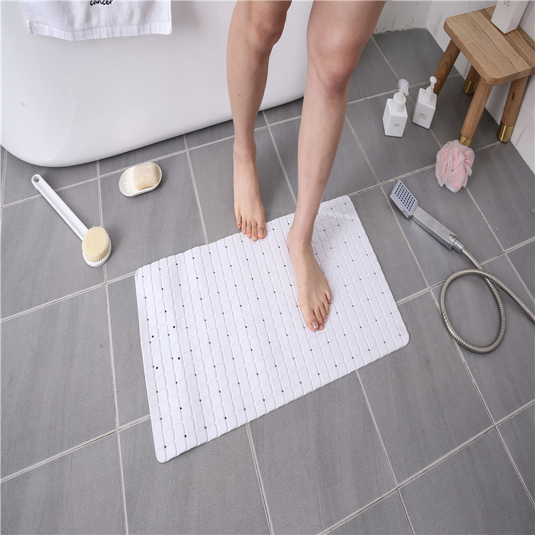 Non-Slip Bathroom Shower Tub Mat Eco-Friendly PVC Color White Bath Rugs