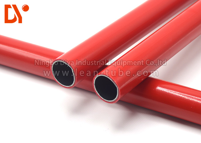 Grey / White Color Lean Coated Steel Pipe , Cold Rolled Pe Steel Pipe Glossy Surface