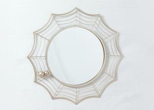China Living Room Rose Gold Spider Web Metal Wall Art Mirror wholesale