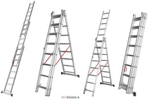 China Anti Slip 150kg 3x8 Aluminium Multi Purpose Ladder En131 wholesale