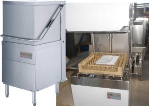 China 420mm Commercial Kitchen Dishwasher , 60 Racks / Hour Commercial Hood Dishwasher wholesale