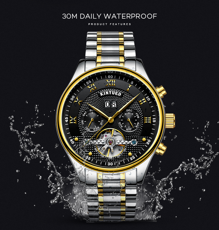 Brand KINYUED watch Complete automatic calendar automatic mechanical watch for men