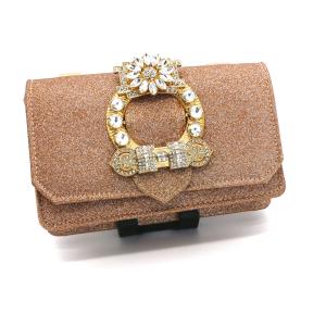 China Inlaid Diamond Artificial Leather Handbags , Women Evening Clutch 19×12×5cm wholesale