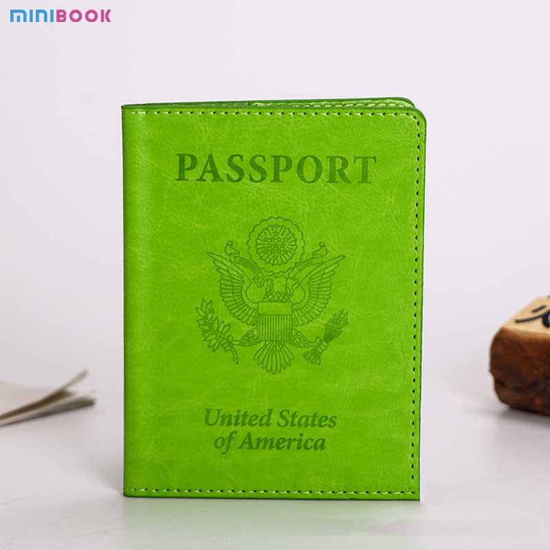 2023 USA Passport Holder Sleeve Custom Logo for Personalized Traveling in PU Leather