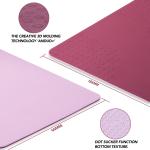 Purplish Red Sport Yoga Mat Extra Thick 10mm TPE Wear Resistance