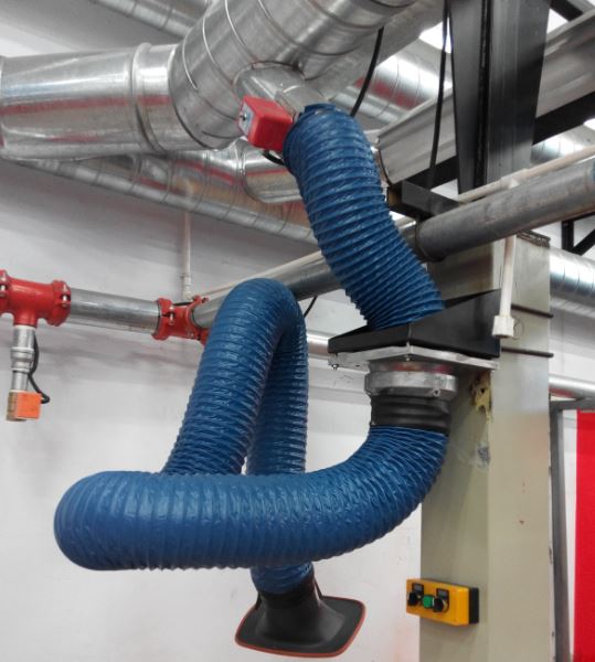 laboratory use flexible extraction arm, multiple joints fume suction hood arm