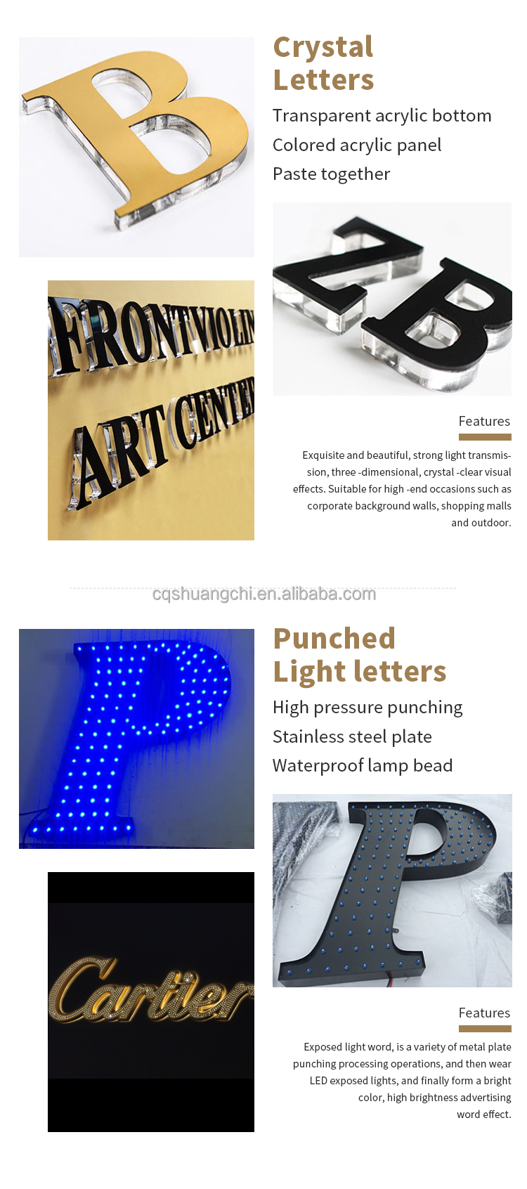 50000 Hours Working Lifetime Customized LED Channel Letters for Outdoor Store Signage
