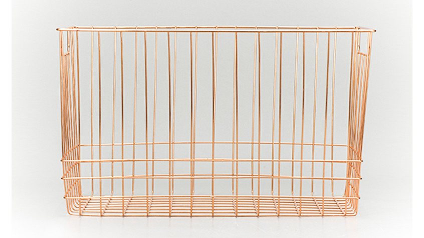 Gold Wire Line Metal Wardrobe Organizer Drawer Organizer Household Metal Basket With Handle For Sundries