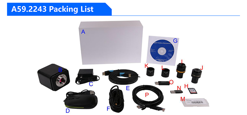 OPTO-EDU A59.2243 8.0M 4K HDMI+USB+WIFI+LAN+SD Digital Microscope Camera