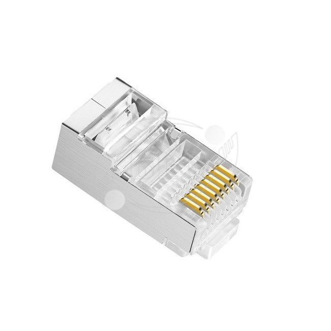 RJ Plug 8P8C Cat5e FTP Network Cable Accessories Golden Plated 3 Plong RJ45 Connector