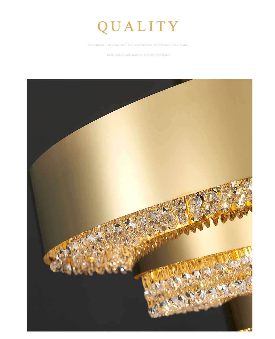 Modern led chandelier living room decoration home decor lights round large dining light(WH-CY-244)