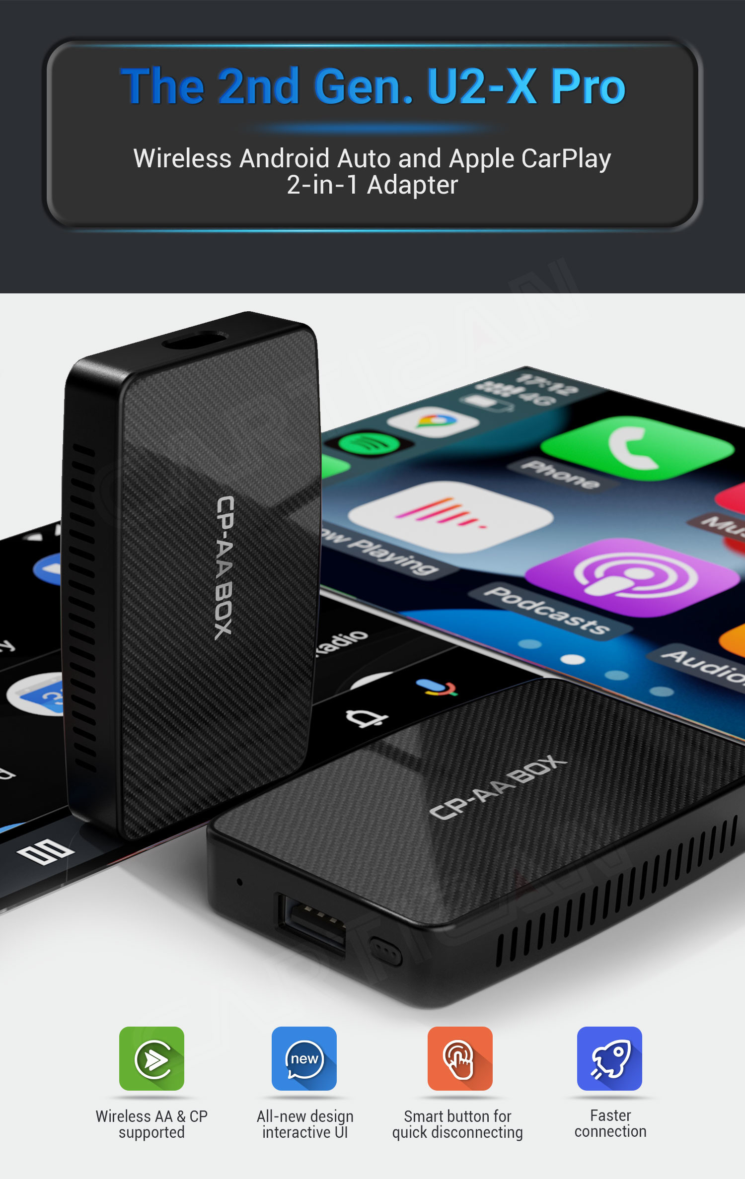 Wired To Wireless Android Auto Carlinkit Carplay Box For Automotive Interconnection