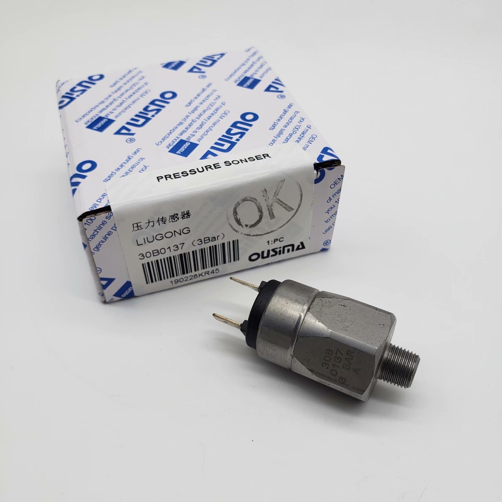 OUSIMA Pressure Sensor 30B0137 Excavator Part 30B0137(3Bar) For LIUGONG