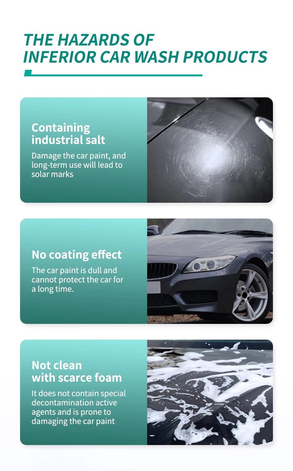 Eco Friendly Car Wash Strips Natural Biodegradable High Foam Easy Cleaning
