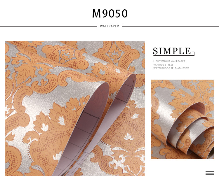 Floral 3D Brick PVC Self Adhesive Wallpaper Roll Heat Insulation
