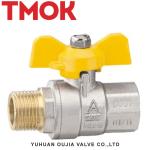 brass inner wire butterfly handle chrome plated gas ball valve