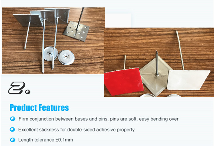 Aluminum Steel Self Adhesive Insulation Pins For Marine Insulation Blanket Fixed