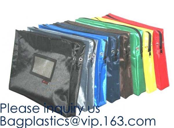 Promotional Logo Printed Vinyl Bank Bag,Pop Up Lock and 2 Keys Company Security Mail Bag with Zipper Closure, bagease
