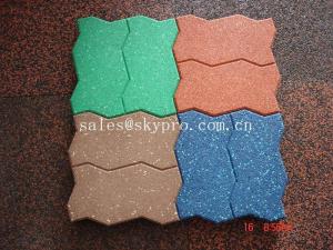 China Interlocking Outdoor rubber paver support black / red / green / blue wholesale