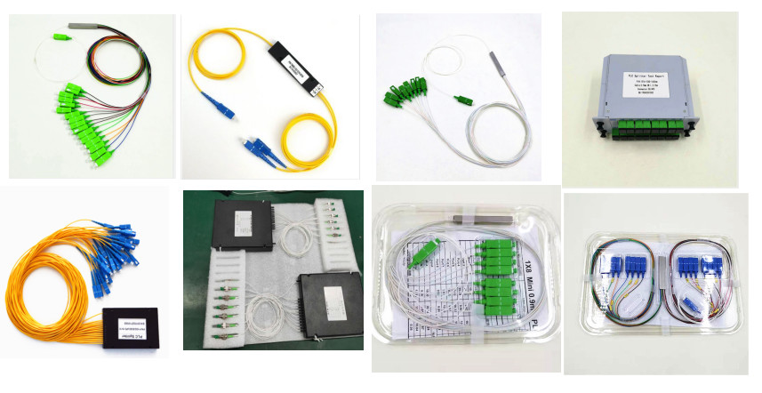 SC / UPC APC Connector Passive Optical Splitter 1x2 1x4 1x8 1x16 1x32 1x64 Type