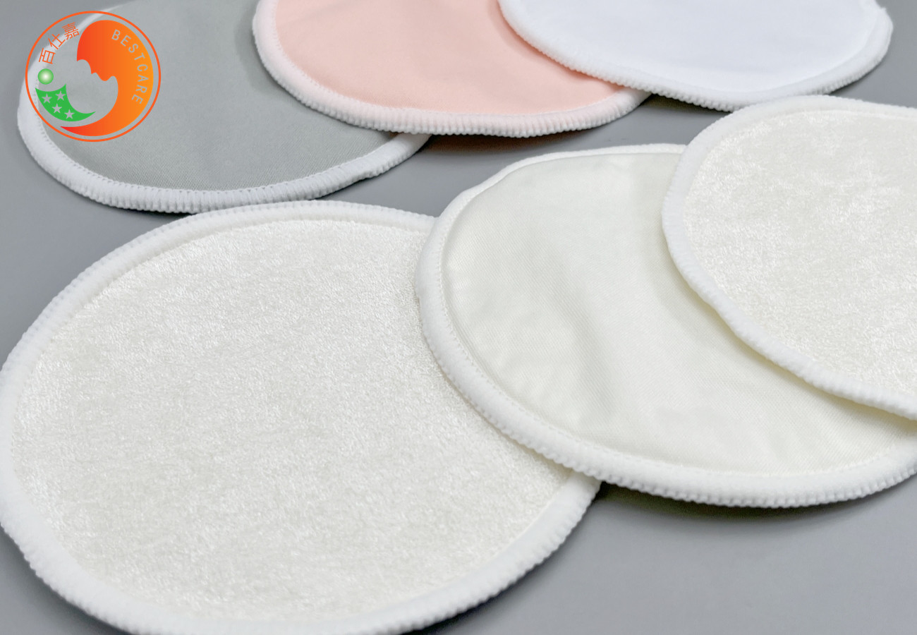 Flat Breastfeeding Pads Washable 12cm 14cm Nipple Milk Crinkle Free Soft Wearable ODM