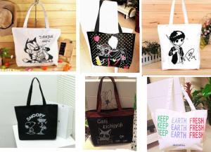 China Recyclable Fashion Handle Canvas Shopping Bag wholesale