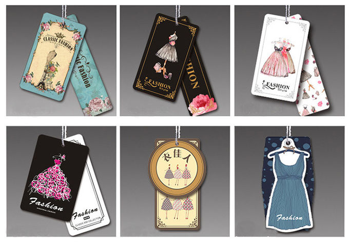 Custom full color printed paper card garment clothing swing hang tag