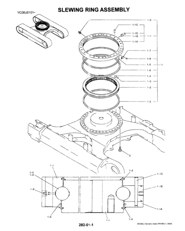 LC40F00009F1 Rings And Bearings , SK330LC Slewing Ring Turntable 1