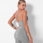 Seamless knitted sexy French triangle bra bodybuilding vest